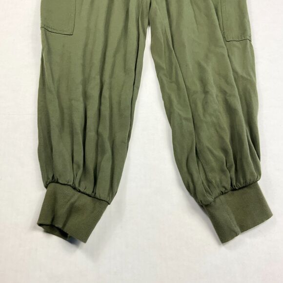 C&C California Knit Cargo Jogger Pants Olive Green Relaxed Casual Boho Lounge M - Picture 2 of 11
